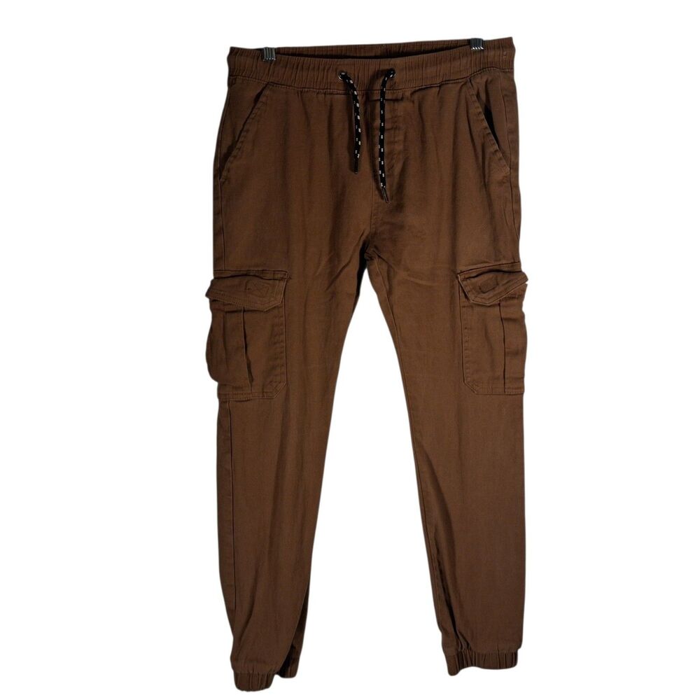 RGSTR cargo jogger pants mens M Medium brown stretch drawstring raw gstar
